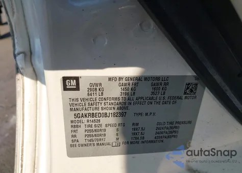 2011 Buick Enclave 1Xl from USA, damaged, VIN 5GAKRBED0BJ182397